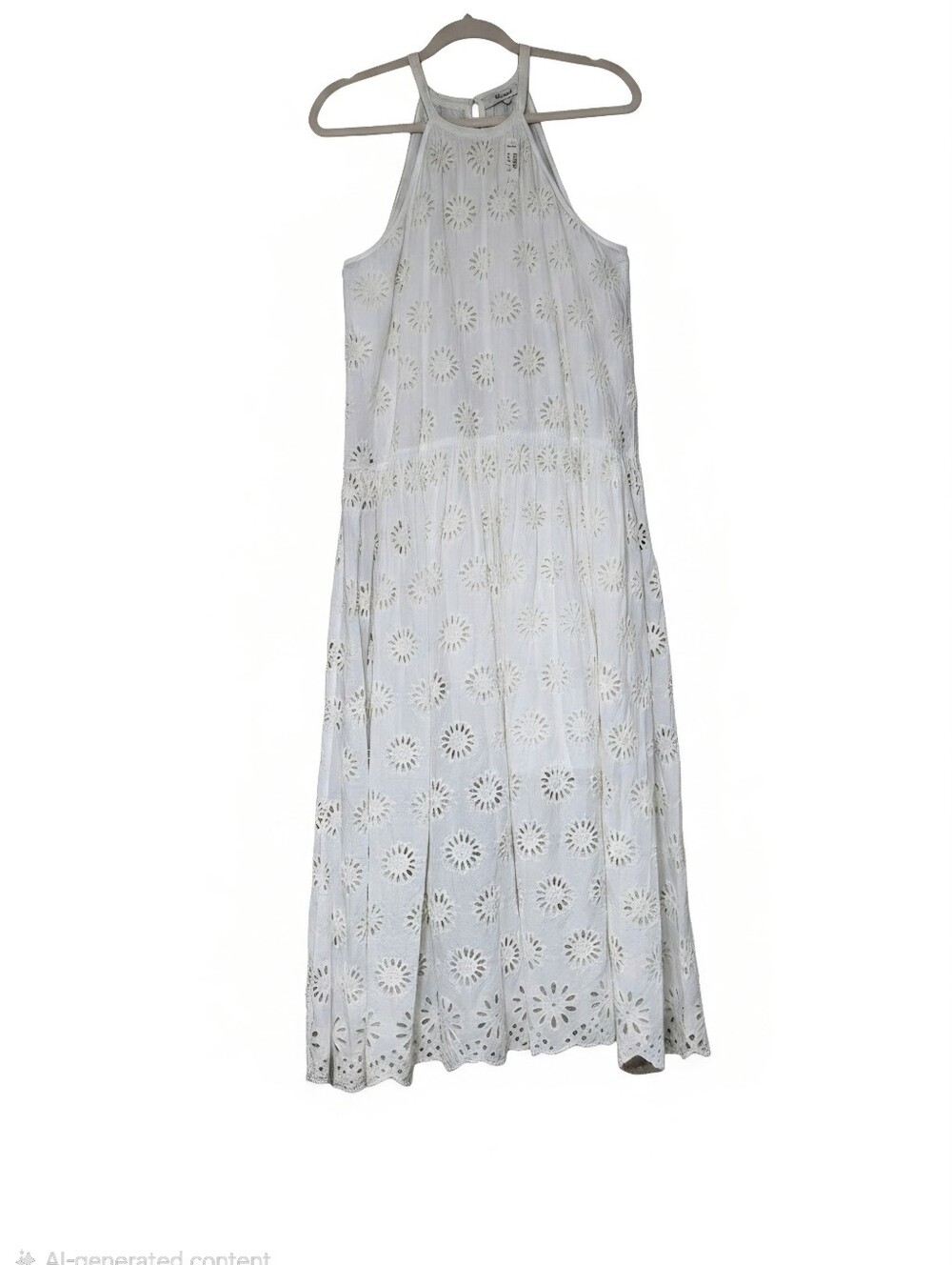 Madewell Embroidered Drop-Waist Floral Eyelet Maxi Dress Size L NWT NV409